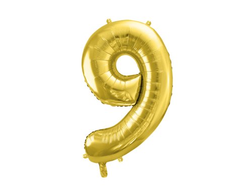 Foil Balloon Number ''9'', 72cm, light gold Foil Balloon Number ''9'', 72cm, light gold