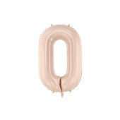 Foil Balloon Number ''0'', 72cm, dark beige