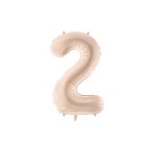 Foil Balloon Number ''2'', 72cm, dark beige