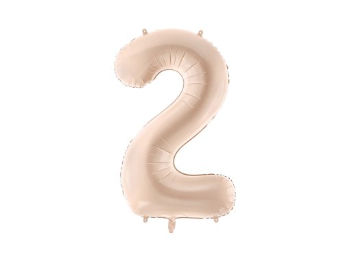 Foil Balloon Number ''2'', 72cm, dark beige Foil Balloon Number ''2'', 72cm, dark beige