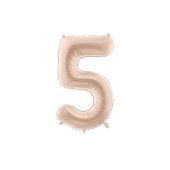 Foil Balloon Number ''5'', 72cm, dark beige