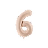 Foil Balloon Number ''6'', 72cm, dark beige