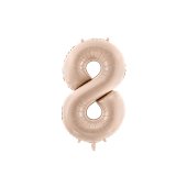Foil Balloon Number ''8'', 72cm, dark beige