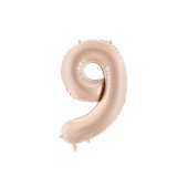 Foil Balloon Number ''9'', 72cm, dark beige