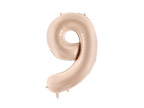 Foil Balloon Number ''9'', 72cm, dark beige Foil Balloon Number ''9'', 72cm, dark beige