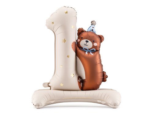 Foil Balloon Number '1' with Bear, 81 x 72 cm Foil Balloon Number '1' with Bear, 81 x 72 cm