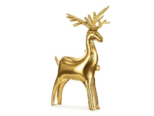 Standing foil balloon Reindeer, 124 x 80 cm, gold Standing foil balloon Reindeer, 124 x 80 cm, gold
