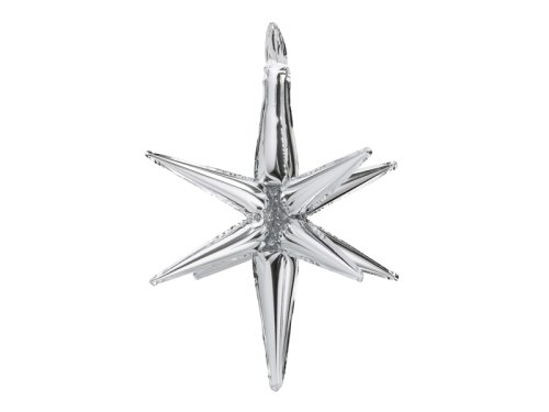 3D foil balloon Star, 105cm, silver 3D foil balloon Star, 105cm, silver