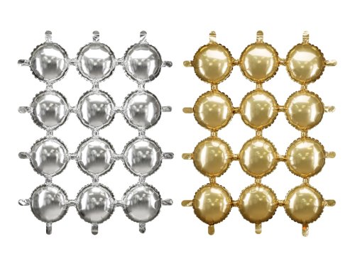 Foil balloon backdrop, double-sided Round, gold-silver, 78x107 cm Foil balloon backdrop, double-sided Round, gold-silver, 78x107 cm