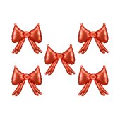 Foil balloons for garlands Bows, 25.5 x 25 cm, red (1 pkt / 5 pc.)