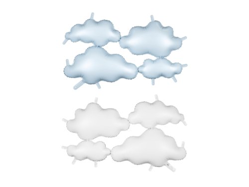 Foil Balloon Double-sided Backdrop Clouds, 99x52 cm, white-light blue Foil Balloon Double-sided Backdrop Clouds, 99x52 cm, white-light blue