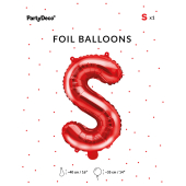 Folija Balons Letter &#39;&#39;S&#39;&#39;, 35cm, sarkans