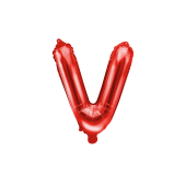 Воздушный шар из фольги с буквой &#39;&#39;V&#39;&#39;, 35см, красный