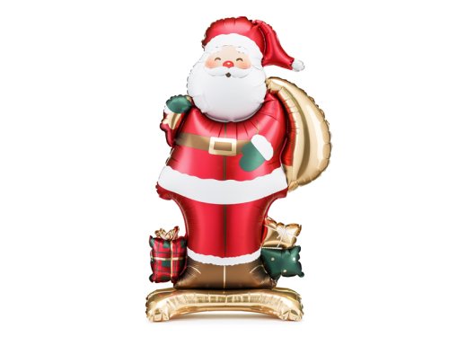Standing foil balloon Santa Claus, 48.5x84 cm, mix Standing foil balloon Santa Claus, 48.5x84 cm, mix