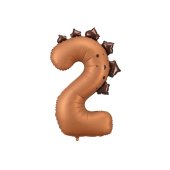 Foil balloon Number ''2'' Dinosaur, 92cm, mix