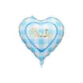 Foil balloon heart Baby, 35 cm, light blue