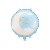 Foil balloon tablet Welcome Home, 35x35 cm, light blue