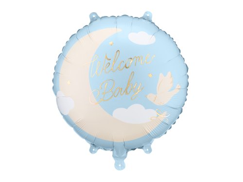 Foil balloon tablet Welcome Baby, 35x35 cm, light blue Foil balloon tablet Welcome Baby, 35x35 cm, light blue