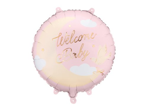 Foil balloon tablet Welcome Baby, 35x35 cm, light pink Foil balloon tablet Welcome Baby, 35x35 cm, light pink