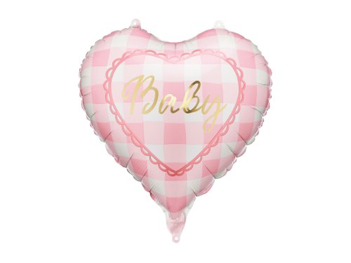 Foil balloon heart Baby, 35 cm, light pink Foil balloon heart Baby, 35 cm, light pink