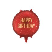 Foil balloon tablet Happy Birthday, 35x35 cm, dark red