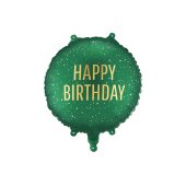 Foil balloon tablet Happy Birthday, 35x35 cm, dark green