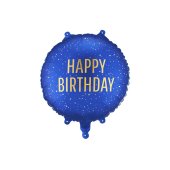 Foil balloon tablet Happy Birthday, 35x35 cm, navy
