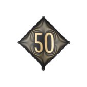 Foil Balloon ''50'', 46x46 cm, mix