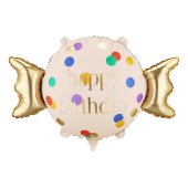 Foil balloon Candy Happy Birthday, 61x37 cm, mix