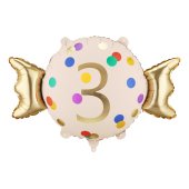Foil balloon Candy ''3'', 61x37 cm, mix