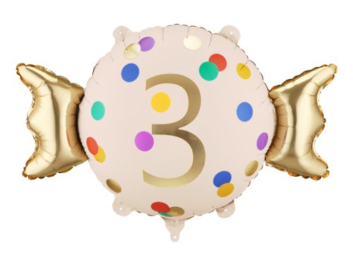 Foil balloon Candy ''3'', 61x37 cm, mix Foil balloon Candy ''3'', 61x37 cm, mix