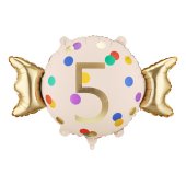 Foil balloon Candy ''5'', 61x37 cm, mix