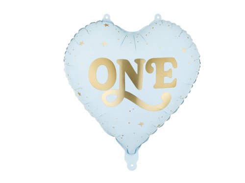 Foil balloon Heart ''One'', 45 cm, light blue Foil balloon Heart ''One'', 45 cm, light blue