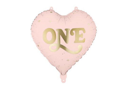 Foil balloon Heart ''One'', 45 cm, light pink Foil balloon Heart ''One'', 45 cm, light pink