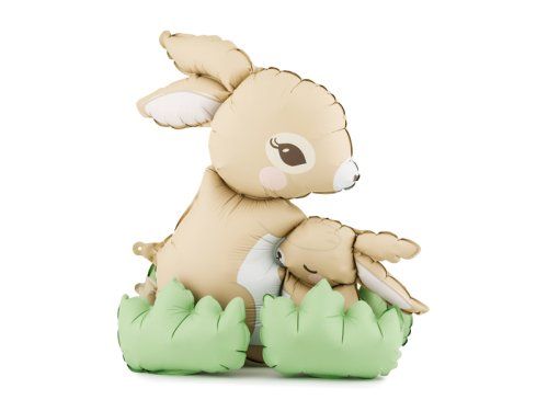 Standing foil balloon Bunnies, 51x60 cm, mix Standing foil balloon Bunnies, 51x60 cm, mix