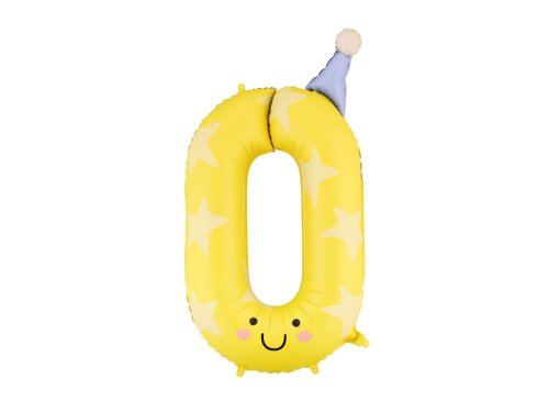 Foil balloon Number ''0'', 86cm, yellow Foil balloon Number ''0'', 86cm, yellow