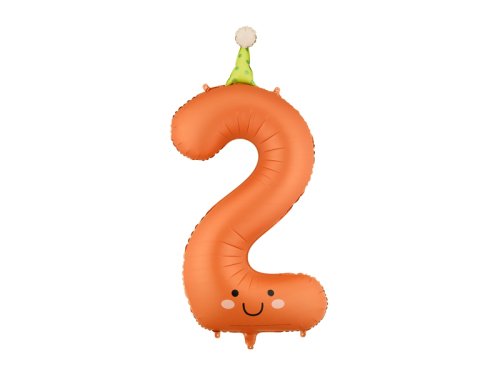 Foil balloon Number ''2'', 86cm, orange Foil balloon Number ''2'', 86cm, orange
