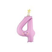 Foil balloon Number ''4'', 86cm, lavender