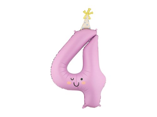 Foil balloon Number ''4'', 86cm, lavender Foil balloon Number ''4'', 86cm, lavender