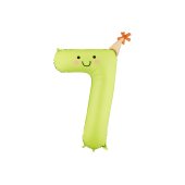 Foil balloon Number ''7'', 86cm, light green