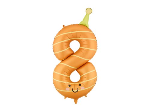Foil balloon Number ''8'', 86cm, orange Foil balloon Number ''8'', 86cm, orange