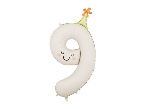 Foil balloon Number ''9'', 86cm, cream Foil balloon Number ''9'', 86cm, cream