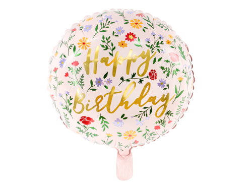 Foil balloon Happy Birthday, 45cm, light pink Foil balloon Happy Birthday, 45cm, light pink