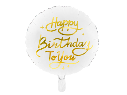 Foil balloon Happy Birthday To You, 35cm, white Foil balloon Happy Birthday To You, 35cm, white