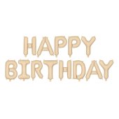 Foil Balloon Happy Birthday, 340x35cm, beige