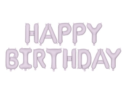 Foil Balloon Happy Birthday, 340x35cm, purple Foil Balloon Happy Birthday, 340x35cm, purple