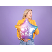 Foil balloon Happy Birthday, 40cm, mix