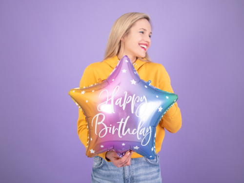 Foil balloon Happy Birthday, 40cm, mix Foil balloon Happy Birthday, 40cm, mix