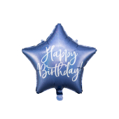 Folija balons Happy Birthday, 40cm, tumši zils