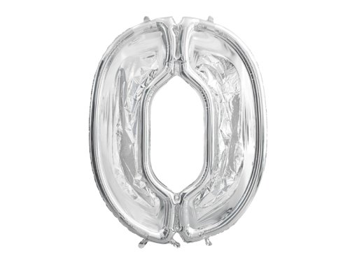Number Frame '0' for Latex Balloons, 126cm, Silver Number Frame '0' for Latex Balloons, 126cm, Silver